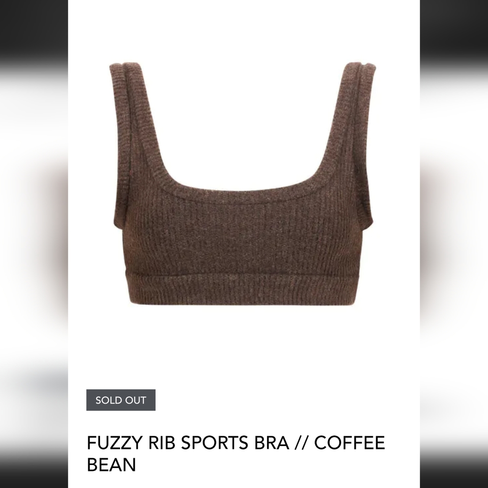 Laina Rauma Fuzzy Rib SET Sports Bra and Thong in Coffee Bean